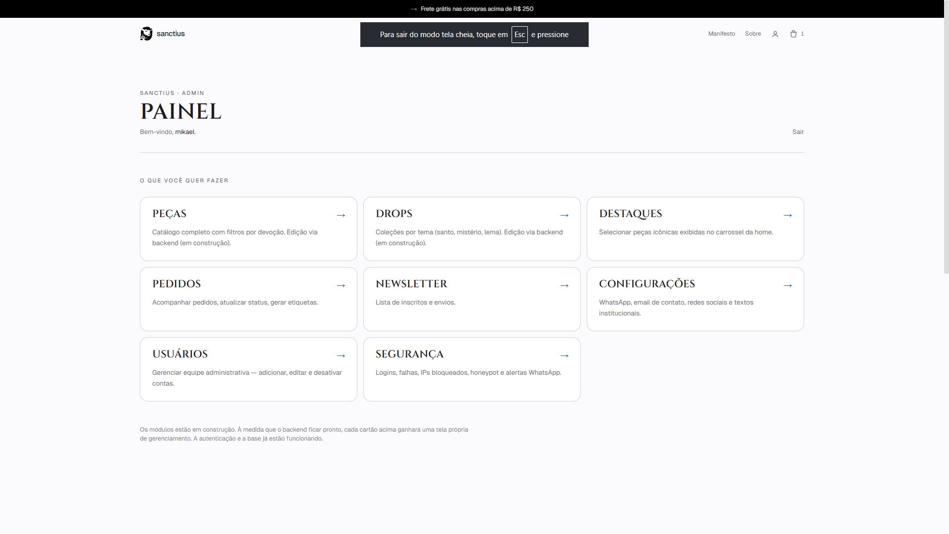 Listagem de produtos com filtros — Drops e Coleções